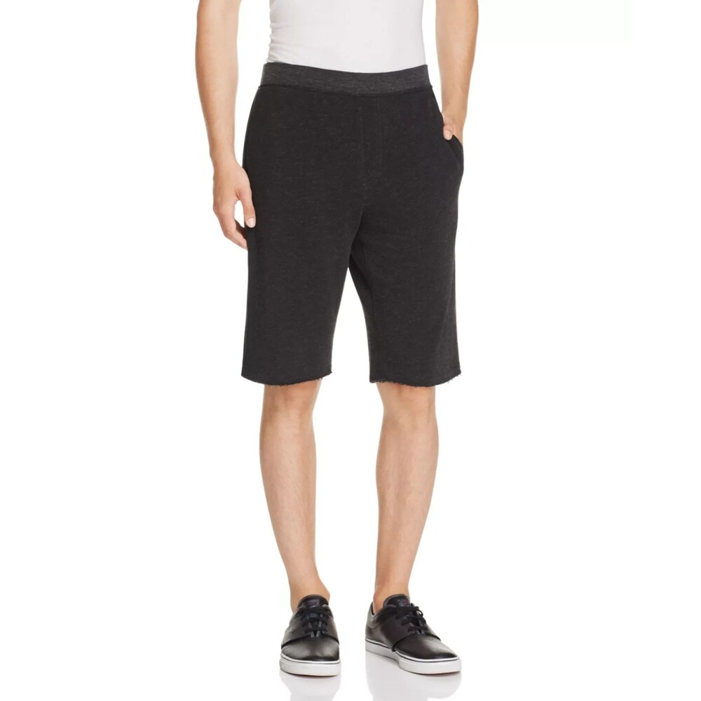 ATM Sweat Shorts Mens Small Charcoal Grey Long Raw Hem French Terry $145